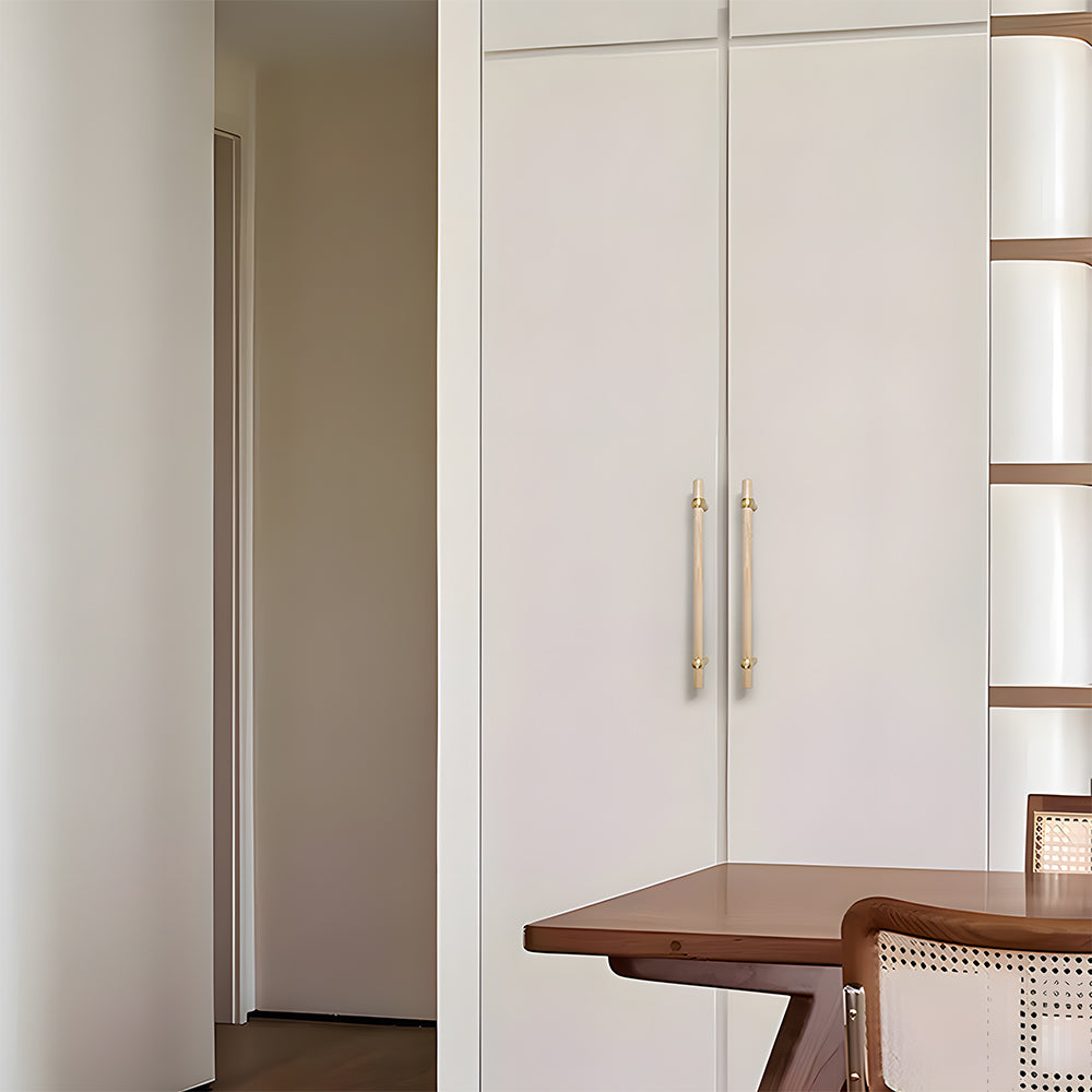 Modern Wooden T-Bar Cupboard Handles