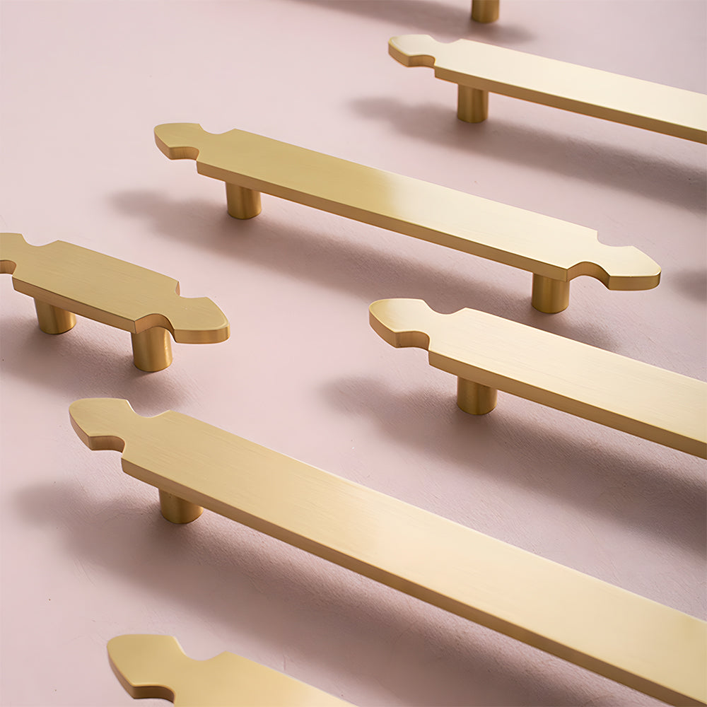 Nordic Brass Bar Cupboard Handles with Pointed Ends