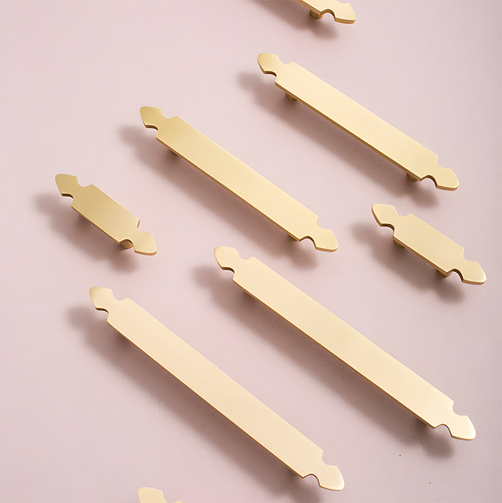 Nordic Brass Bar Cupboard Handles with Pointed Ends