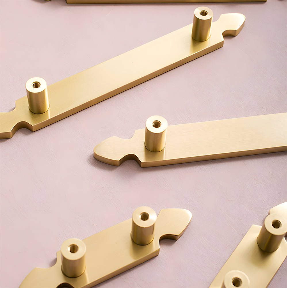 Nordic Brass Bar Cupboard Handles with Pointed Ends