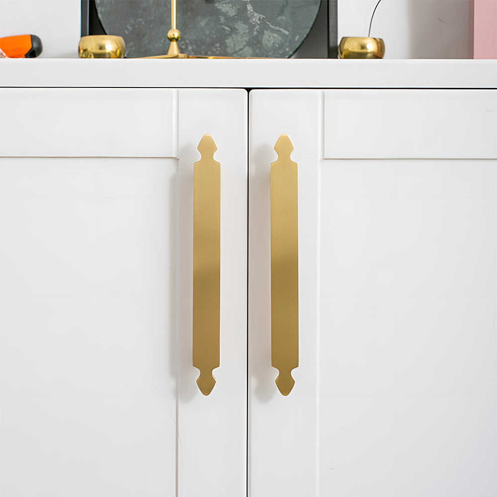 Nordic Brass Bar Cupboard Handles with Pointed Ends