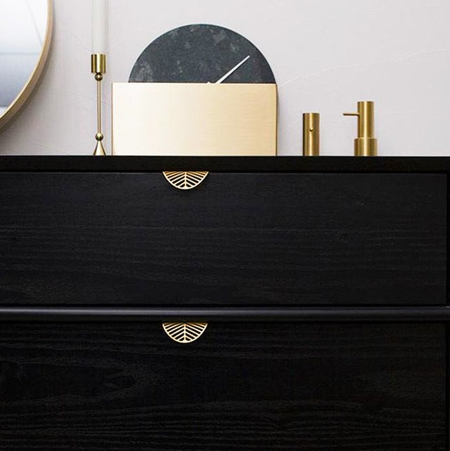 Openwork Leaf Brass Edge Pull Handles