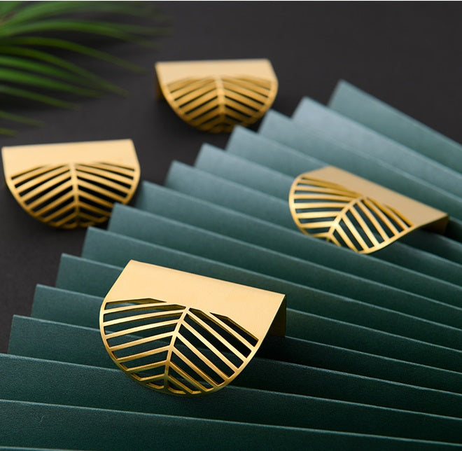 Openwork Leaf Brass Edge Pull Handles