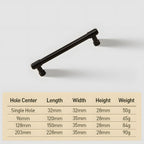 Retro Collared Bar Cupboard Handles