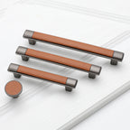 Retro Leather T-Bar Drawer Handles & Knobs