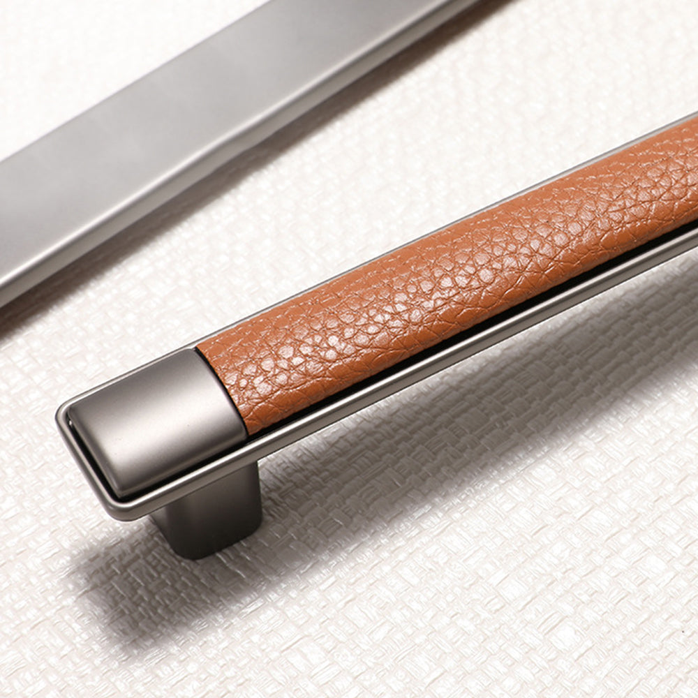Retro Leather T-Bar Drawer Handles & Knobs