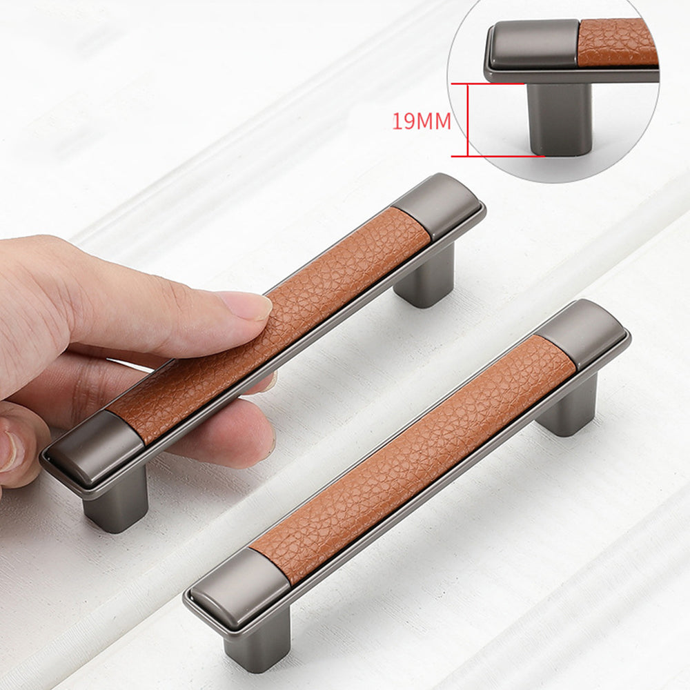 Retro Leather T-Bar Drawer Handles & Knobs