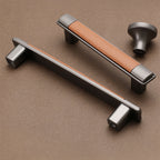 Retro Leather T-Bar Drawer Handles & Knobs