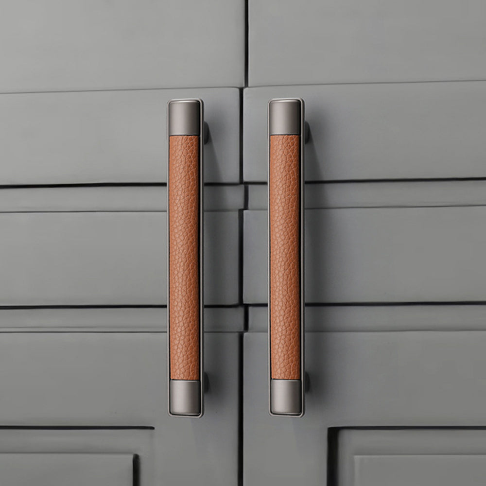 Retro Leather T-Bar Drawer Handles & Knobs