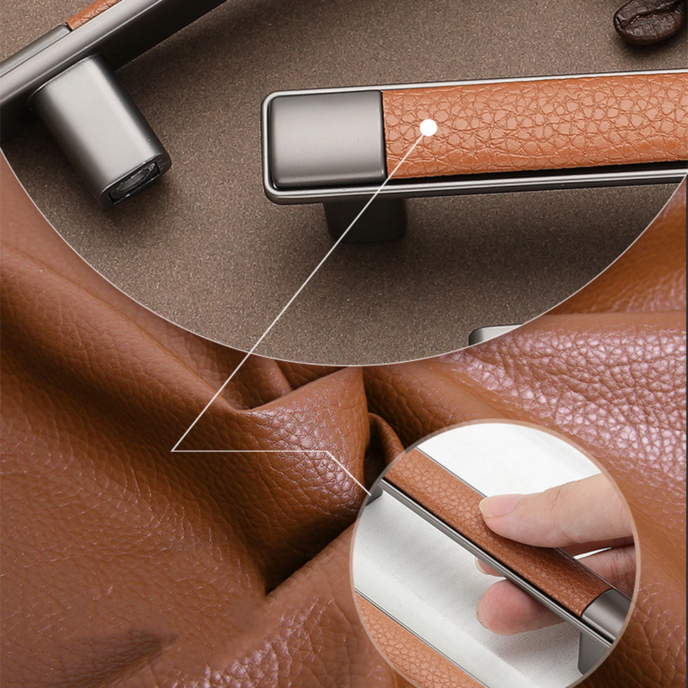 Retro Leather T-Bar Drawer Handles & Knobs