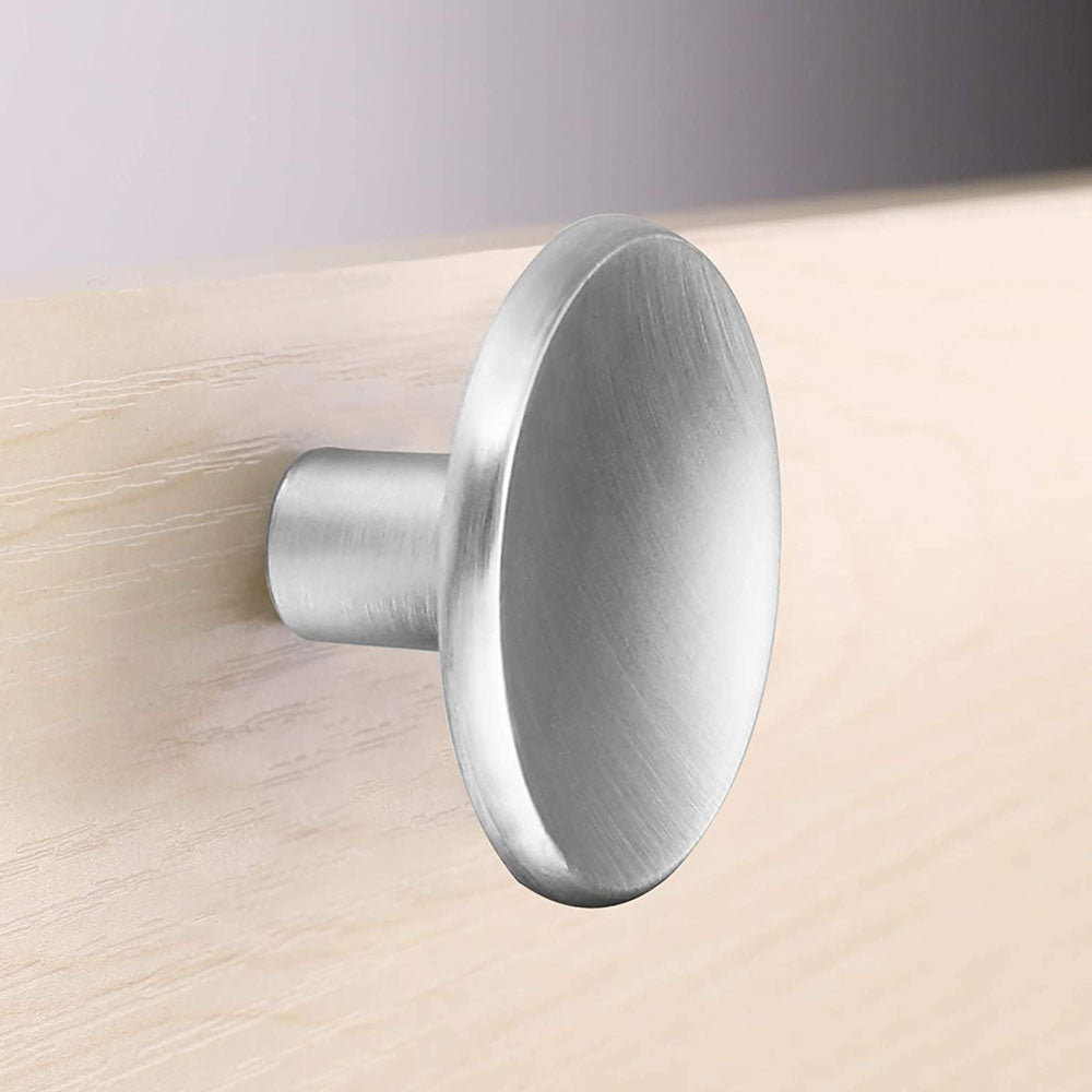 Round Brushed Nickel Cupboard Knobs
