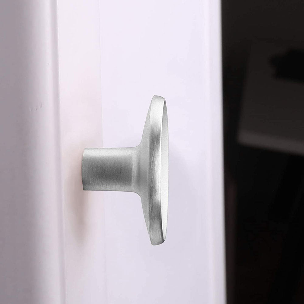 Round Brushed Nickel Cupboard Knobs