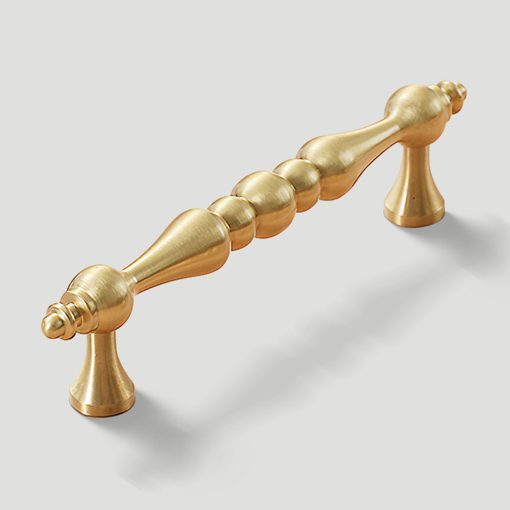 Vintage Beaded Brass Wardrobe Handles