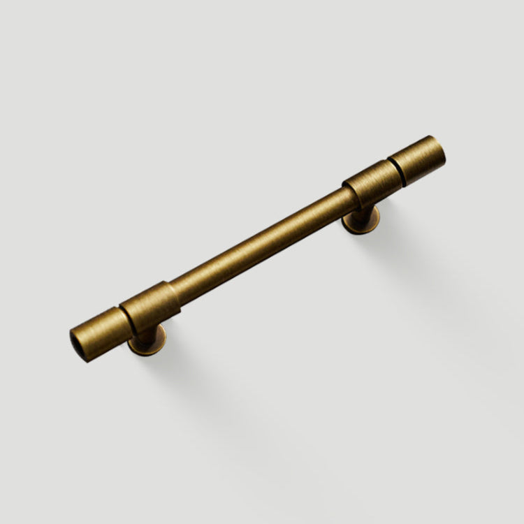 Vintage Bronze T-Bar Wardrobe Handles with Grooved Collars