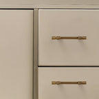 Vintage Bronze T-Bar Wardrobe Handles with Grooved Collars