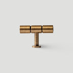 Vintage Bronze T-Bar Wardrobe Handles with Grooved Collars