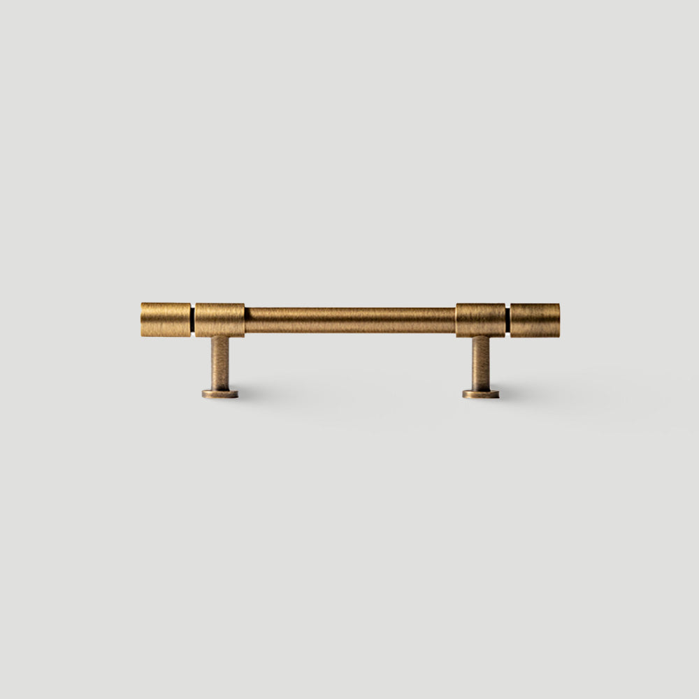 Vintage Bronze T-Bar Wardrobe Handles with Grooved Collars