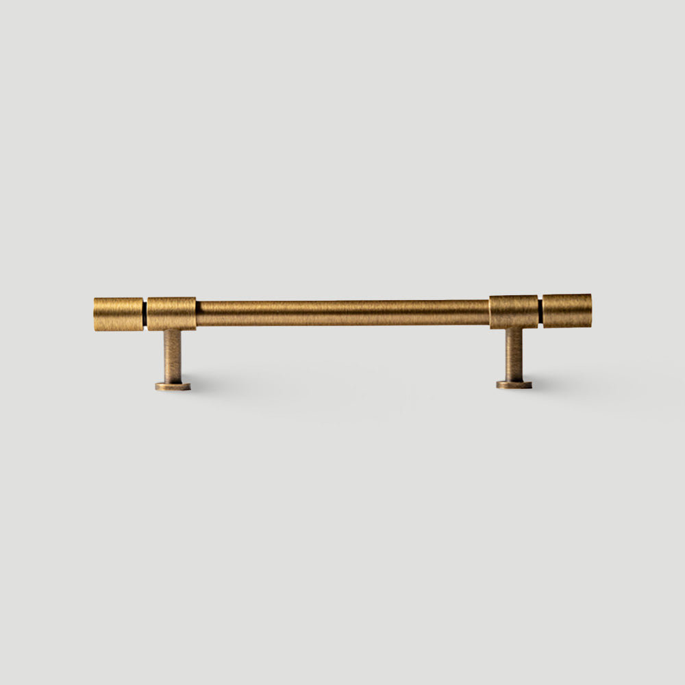 Vintage Bronze T-Bar Wardrobe Handles with Grooved Collars