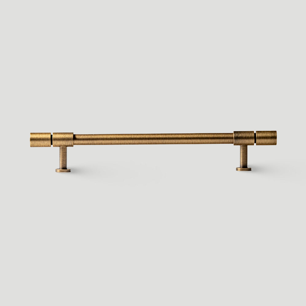 Vintage Bronze T-Bar Wardrobe Handles with Grooved Collars