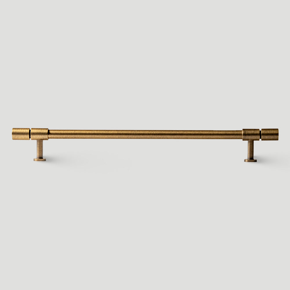 Vintage Bronze T-Bar Wardrobe Handles with Grooved Collars