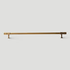 Vintage Bronze T-Bar Wardrobe Handles with Grooved Collars