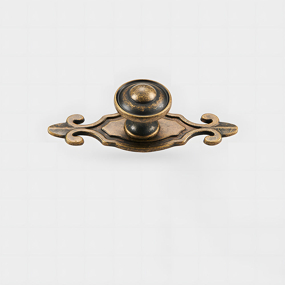 Vintage-Inspired Round Cupboard Knobs with Backplate