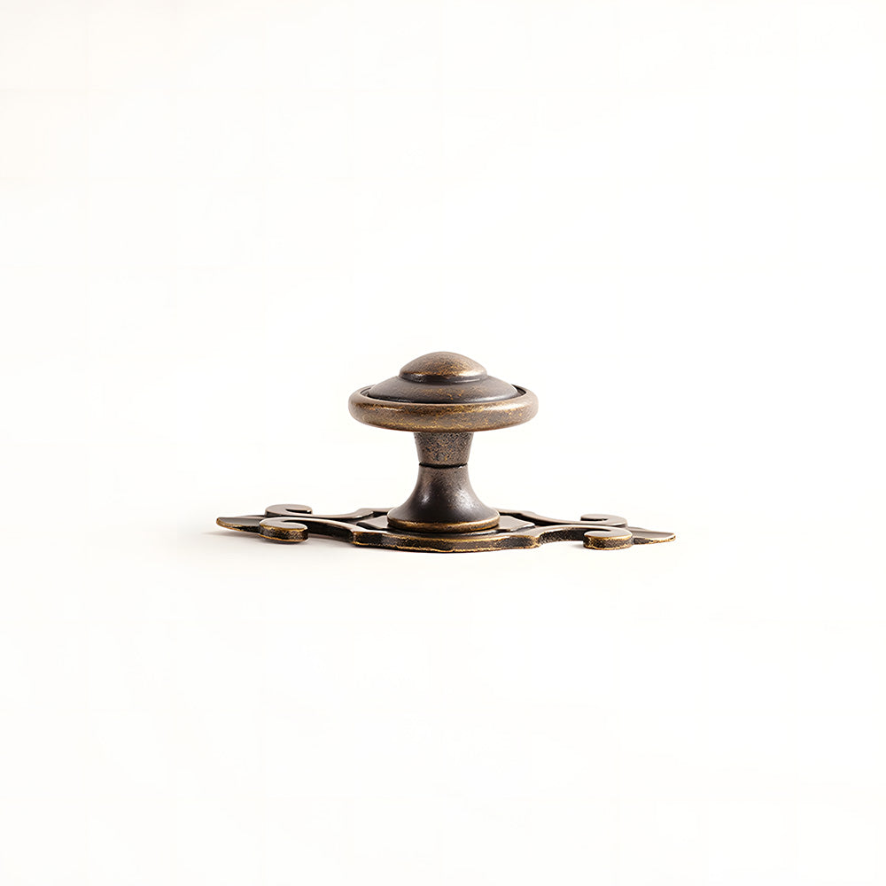 Vintage-Inspired Round Cupboard Knobs with Backplate