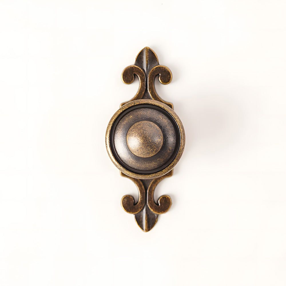 Vintage-Inspired Round Cupboard Knobs with Backplate