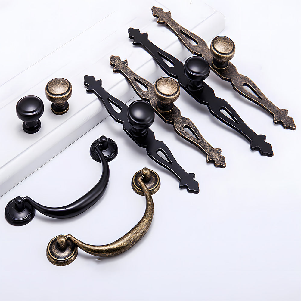 Vintage-Inspired Round Cupboard Knobs with Backplate