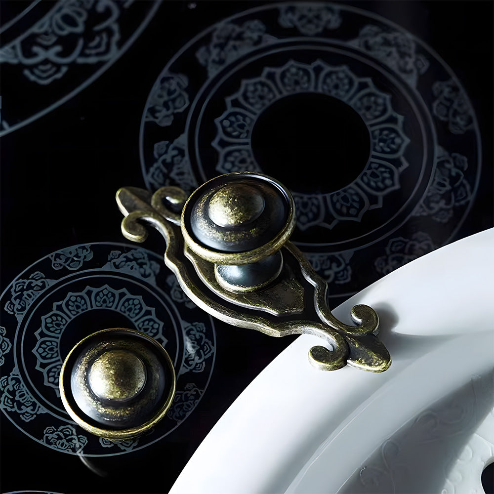 Vintage-Inspired Round Cupboard Knobs with Backplate