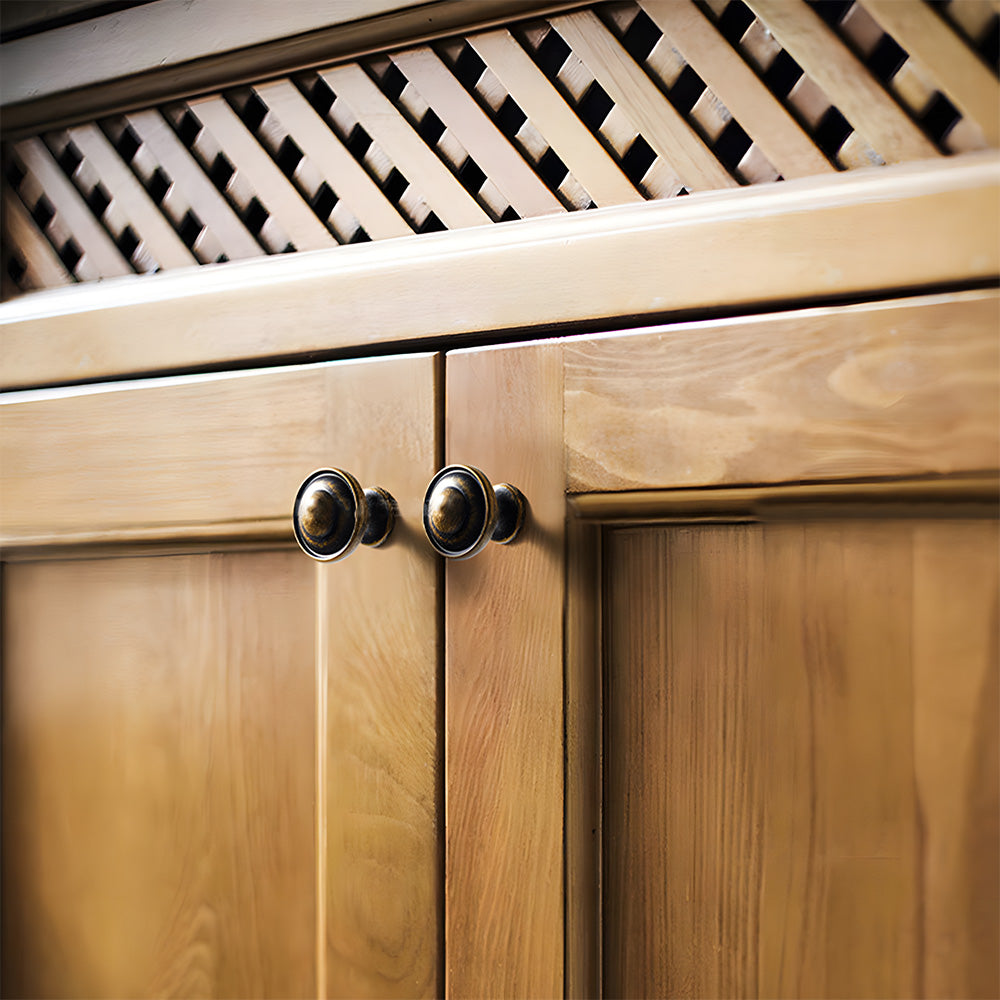 Vintage-Inspired Round Cupboard Knobs with Backplate