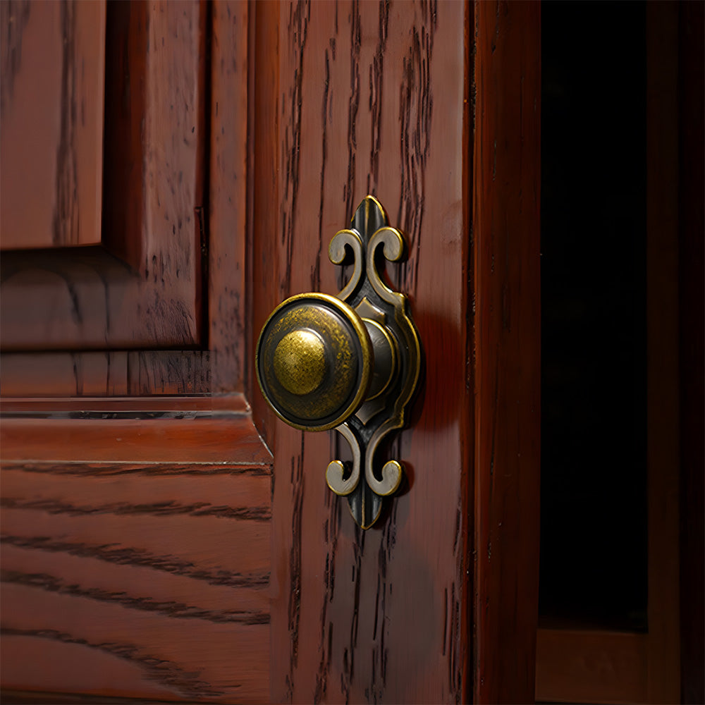 Vintage-Inspired Round Cupboard Knobs with Backplate