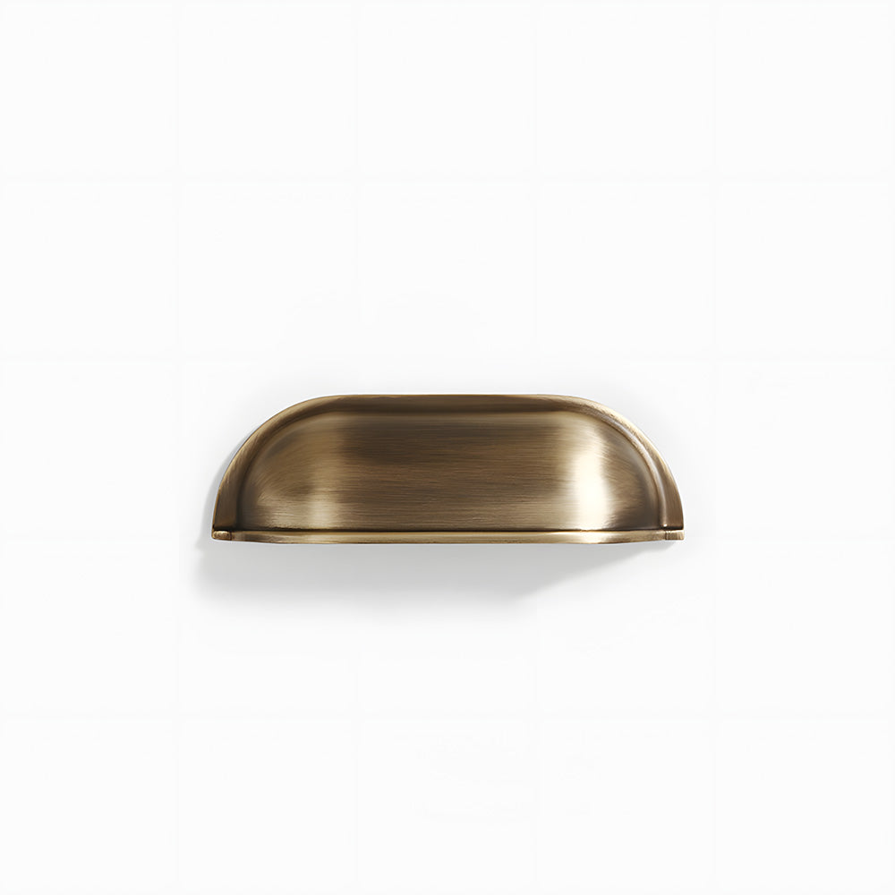 Vintage-Inspired Solid Brass Shell Cup Drawer Handles & Ball Knobs