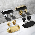 Vintage-Inspired Solid Brass Shell Cup Drawer Handles & Ball Knobs