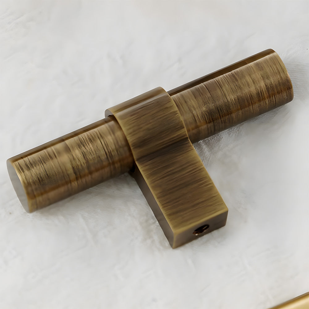 Vintage-Inspired Solid Brass T-Bar Cupboard Handles & Knobs