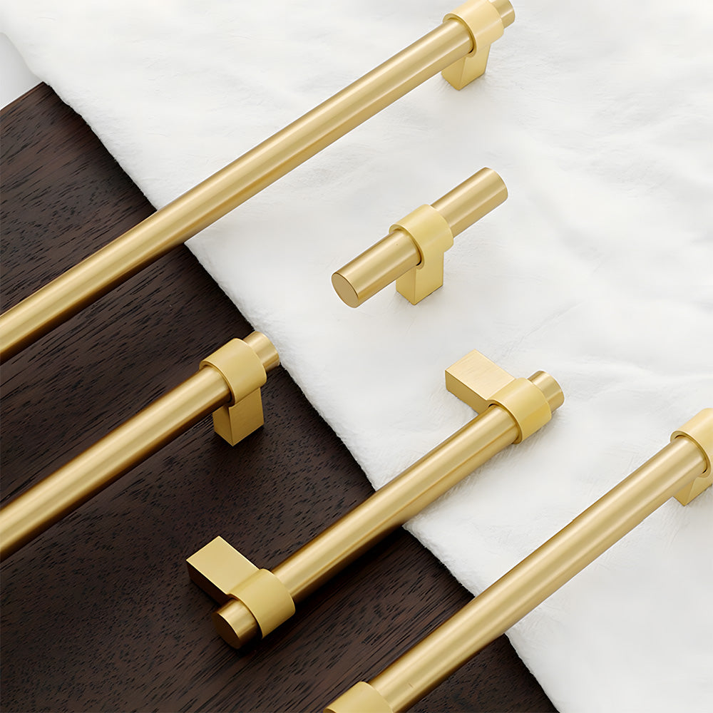 Vintage-Inspired Solid Brass T-Bar Cupboard Handles & Knobs