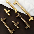 Vintage-Inspired Solid Brass T-Bar Cupboard Handles & Knobs