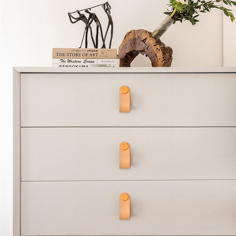 Vintage Leather Strap Cupboard Knobs
