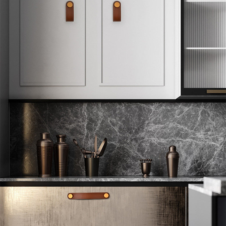 Vintage Leather Strap Cupboard Knobs