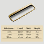 Vintage Rectangular Frame Cupboard Handles