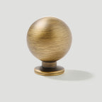 Vintage Round Solid Brass Cupboard Knobs with Backplate