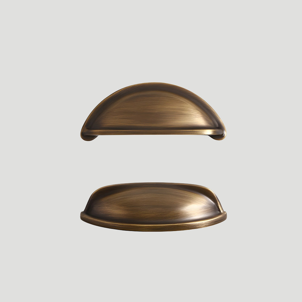 Vintage Shell Solid Brass Cup Handles & Knobs
