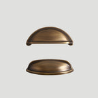 Vintage Shell Solid Brass Cup Handles & Knobs
