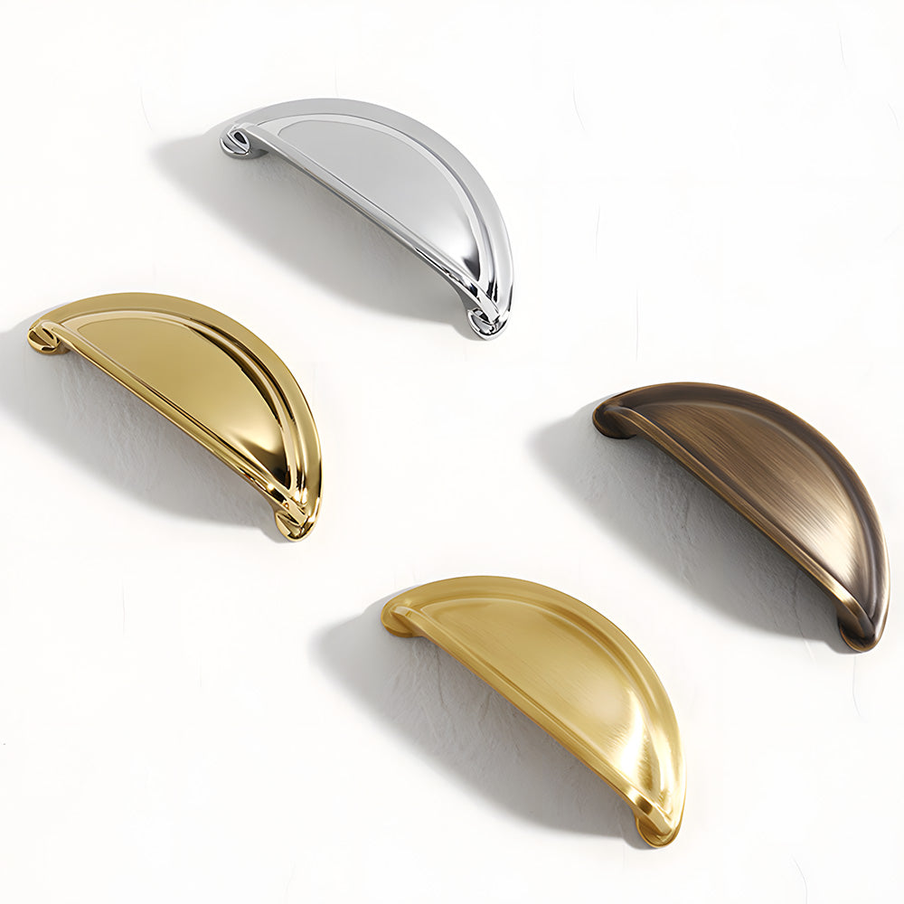 Vintage Shell Solid Brass Cup Handles & Knobs