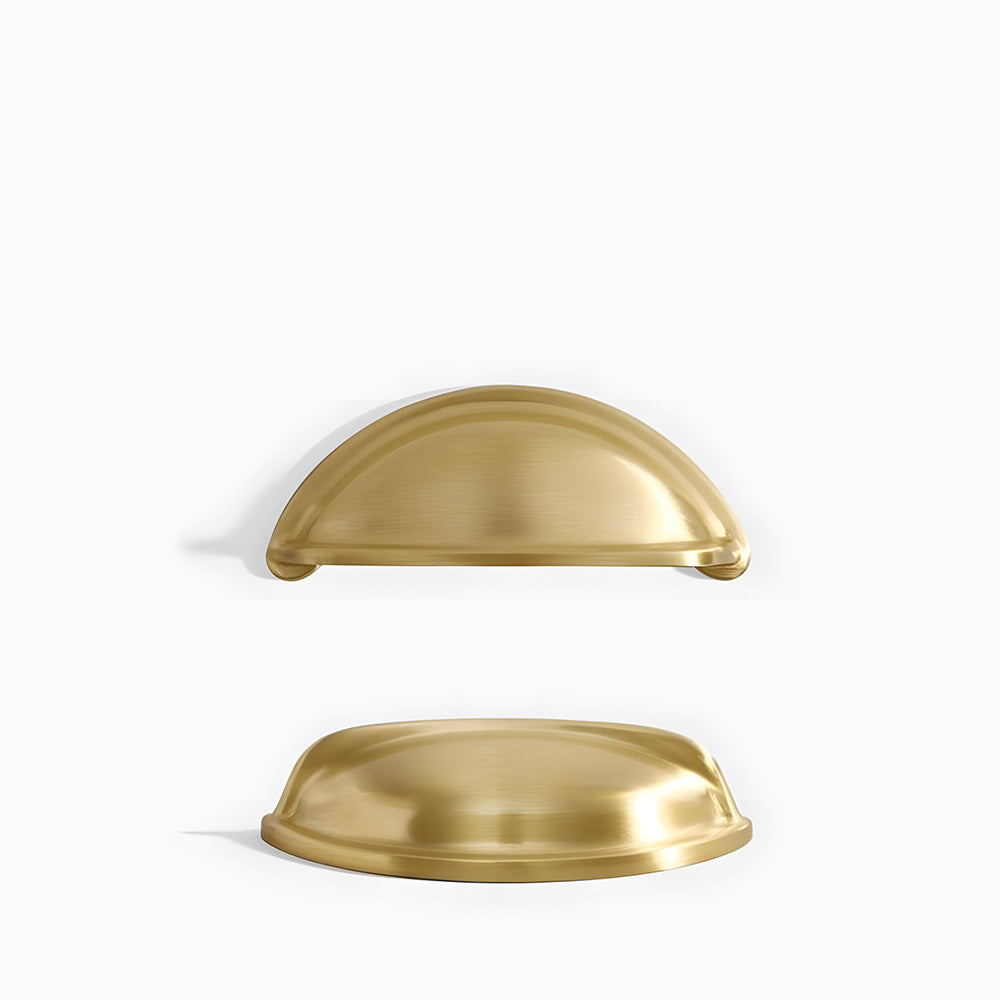 Vintage Shell Solid Brass Cup Handles & Knobs