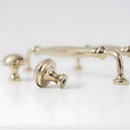 Vintage Tapered Solid Brass Cupboard Handles & Mushroom Knobs