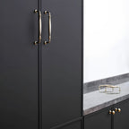 Vintage Tapered Solid Brass Cupboard Handles & Mushroom Knobs