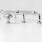 Vintage Tapered Solid Brass Cupboard Handles & Mushroom Knobs