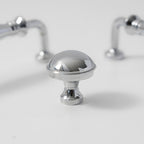 Vintage Tapered Solid Brass Cupboard Handles & Mushroom Knobs